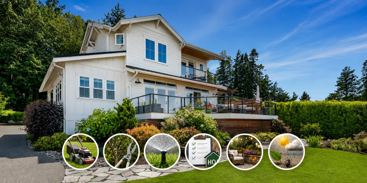 Landscaping in front of a home