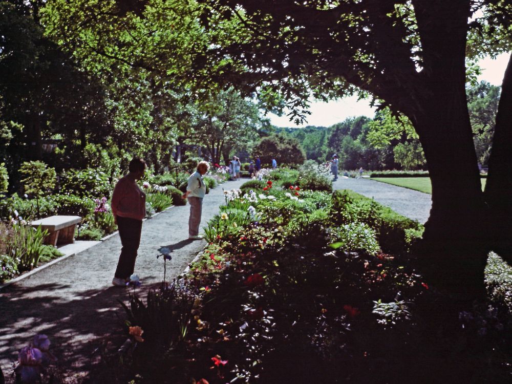 Visitors walking the garden paths at Boerner Botanical Gardens